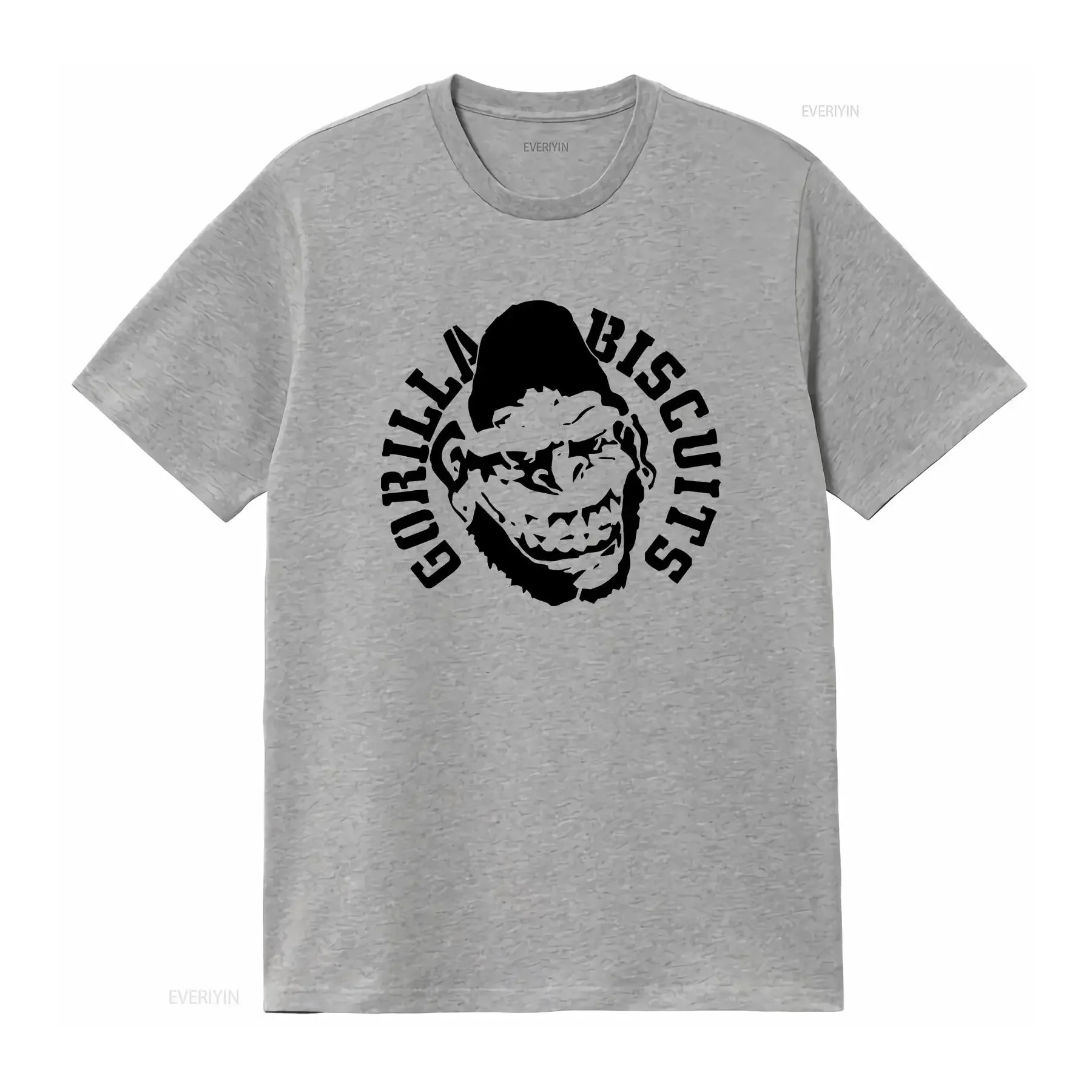 تي شيرت غوريلا بسكويت رمادي للمعجبين جميع المقاسات VC1180 بأكمام طويلة عتيق مغسول قليلاً أنيق للارتداء اليومي للجنسين