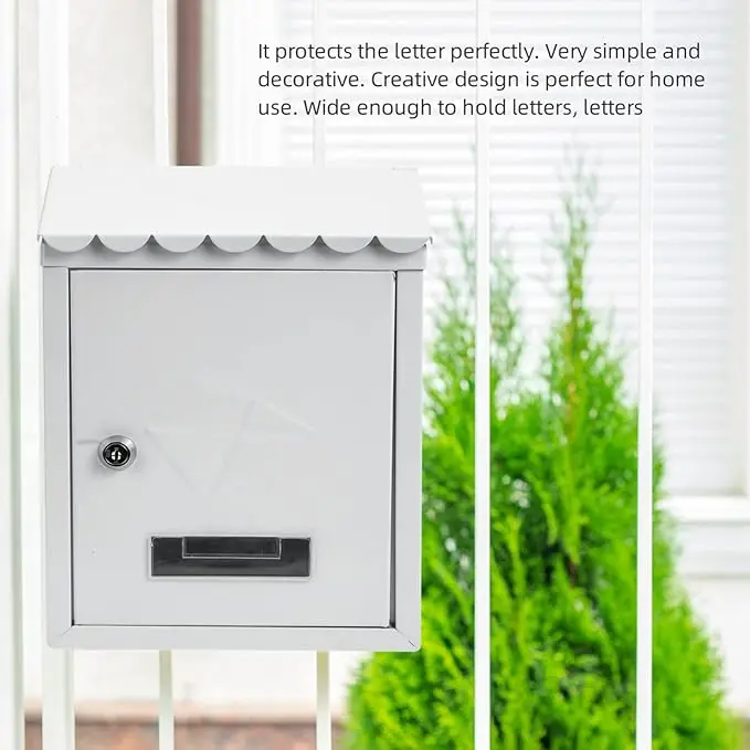 Exterior wall mount mailboxes with security key, easy to install