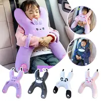 1 Juego de almohada bonita de dibujos animados para coche, almohada para dormir montada en coche para niños, reposacabezas extraíble, cómodo y transpirable, soporte Lumbar