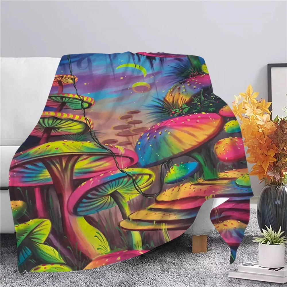 CLOOCL Fashion Flannel Blankets Fantasy Star Plant Mushroom 3D Print Throw Quilt Keep Warm Office Nap Blanket 75*100cm