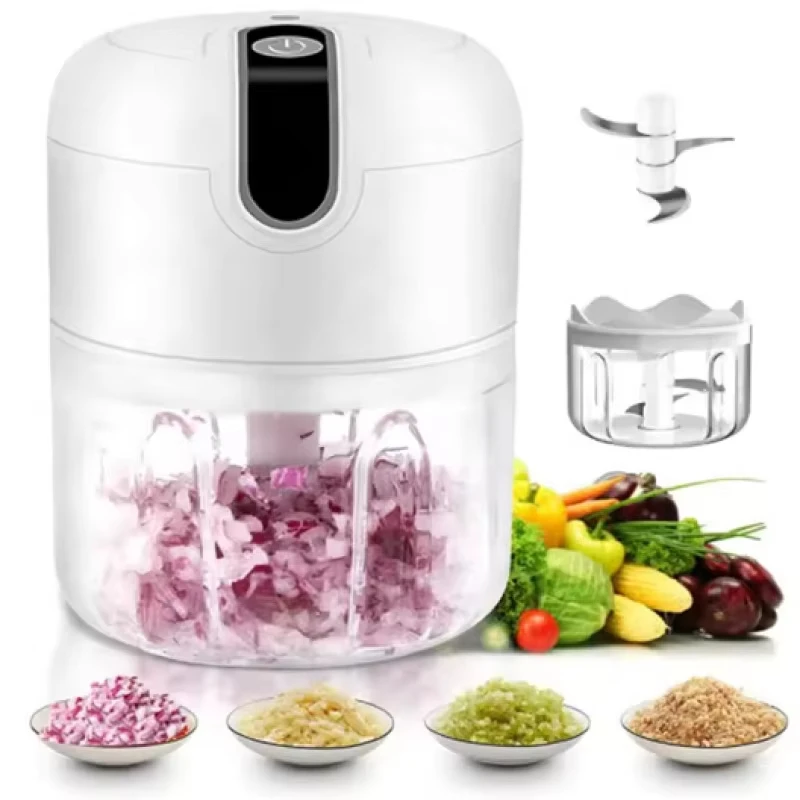 250mL Mini Electric Garlic Chopper, Vegetable Chili Meat Ginger Masher, Durable USB Charging Blender, Home Kitchen