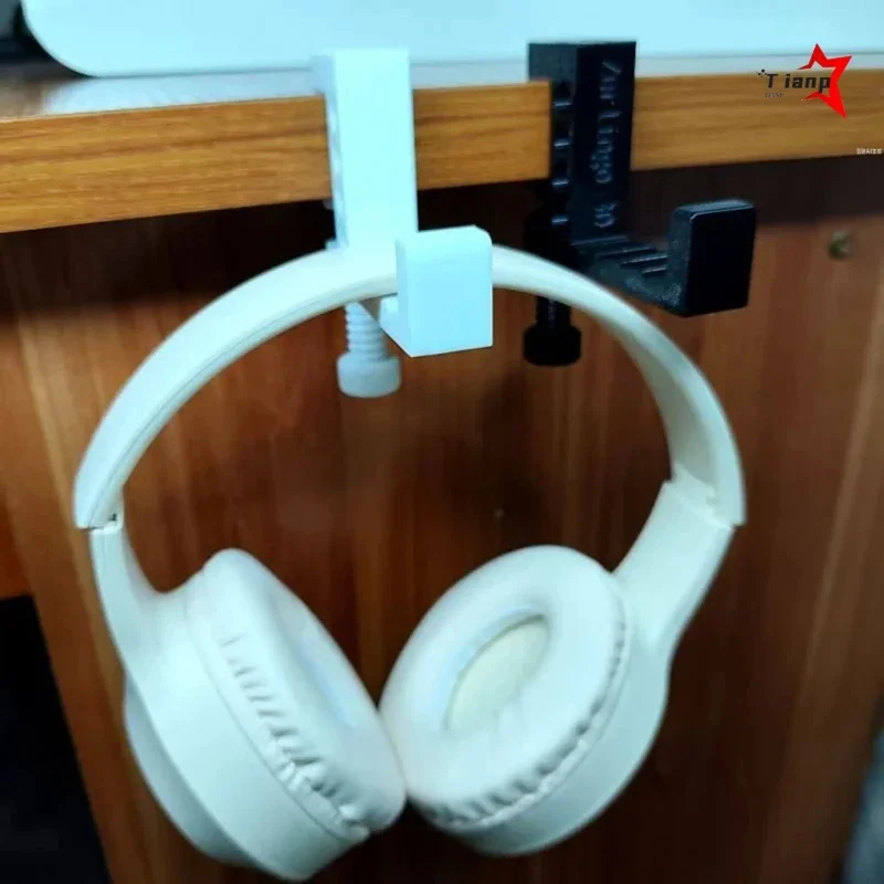 Rotatable Punch-free Desk Side Clip Headphone Hanger Multifunctional Hook Stand For Gaming Headset Earphone 1 Pair