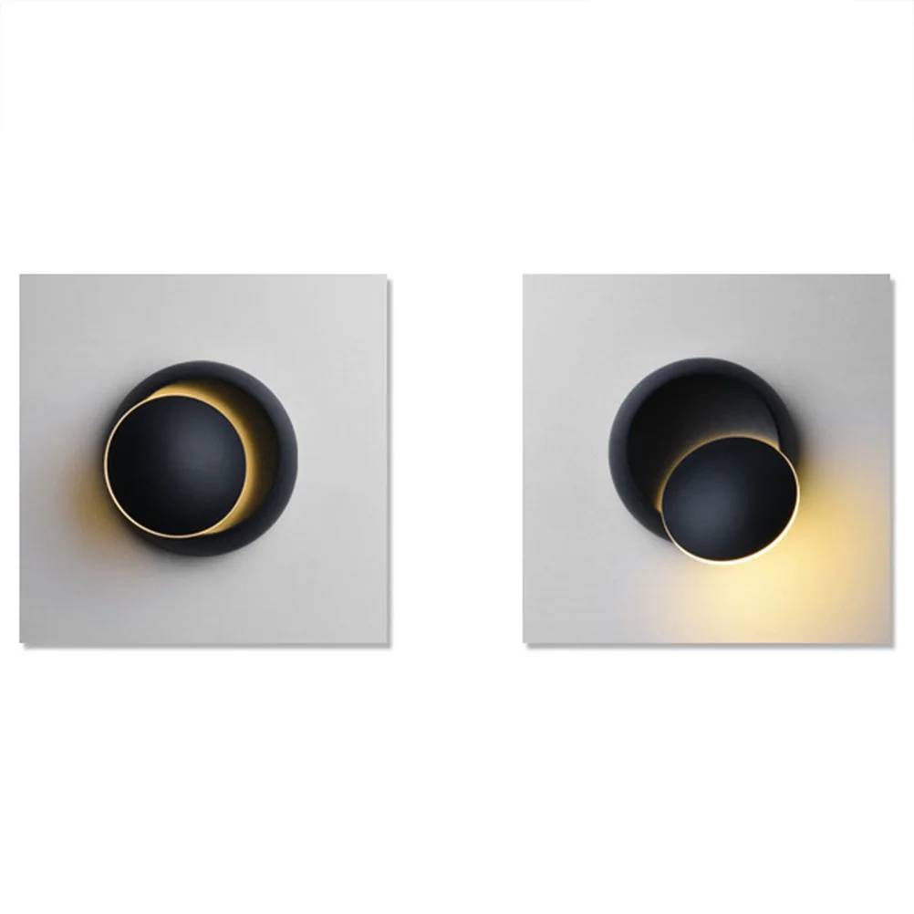 

6W 85-265V 360 Degree Rotary Waterproof Wall Lamp Aluminum Modern Design For Living Room Bedroom Hall Decor Black