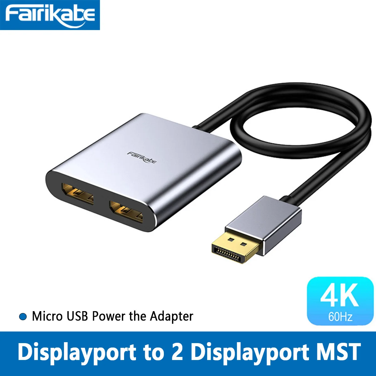 4K60Hz Rozdzielacz DP na 2DisplayPort DP Hub Displayport Rozdzielacz DP Wielostrumieniowy adapter wyświetlacza DP do laptopa monitora stacjonarnego