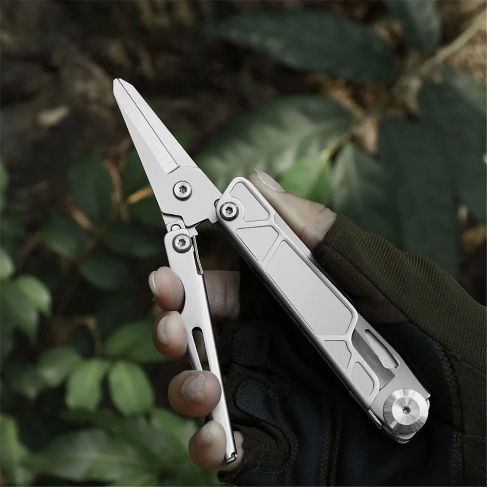 2 in 1 Multifunction Scissors EDC Utility Knife Outdoor Camping Portable Pocket Dolding Knife Stainless Steel Scissors