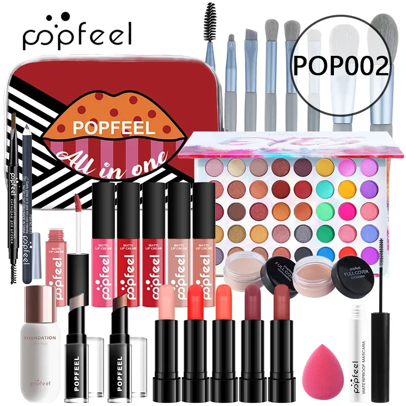 Kit per il trucco Popfeel più venduto Set completo All in One Palette di ombretti Eyeliner Bronzer, Coontour Luxe Set Regali Cosmetici per donna