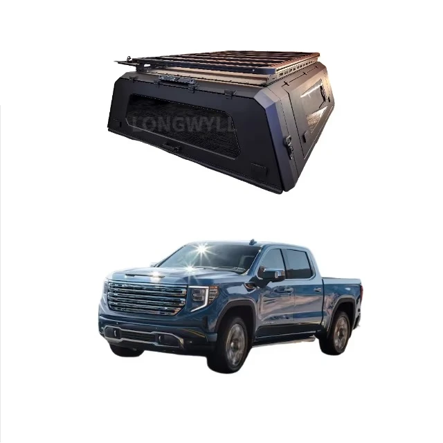 

Customized Aluminum Truck Canopy with roof rack for Sierra Rust-Proof Camper Shell for Coastal Areas