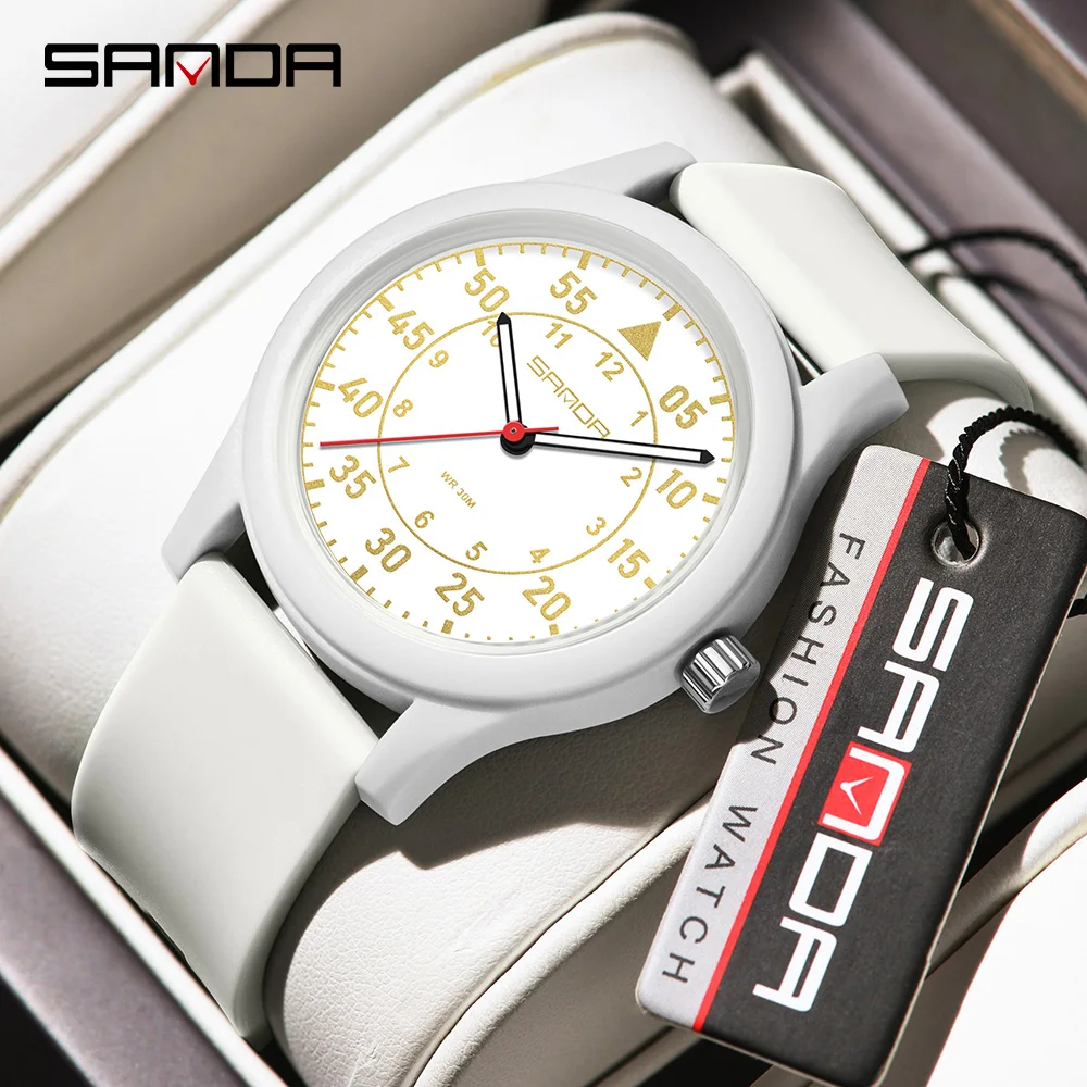 SANDA 3268 유행 여성 학생 쿼츠 시계, 방수 야광 심플 포인터, 여성 에디션