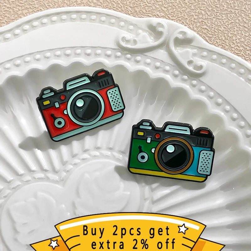 Vintage Camera Enamel Pins Recording A Better Life Freeze-Frame Brooches Lapel Badges Funny Jewelry Gift For Kids Womans