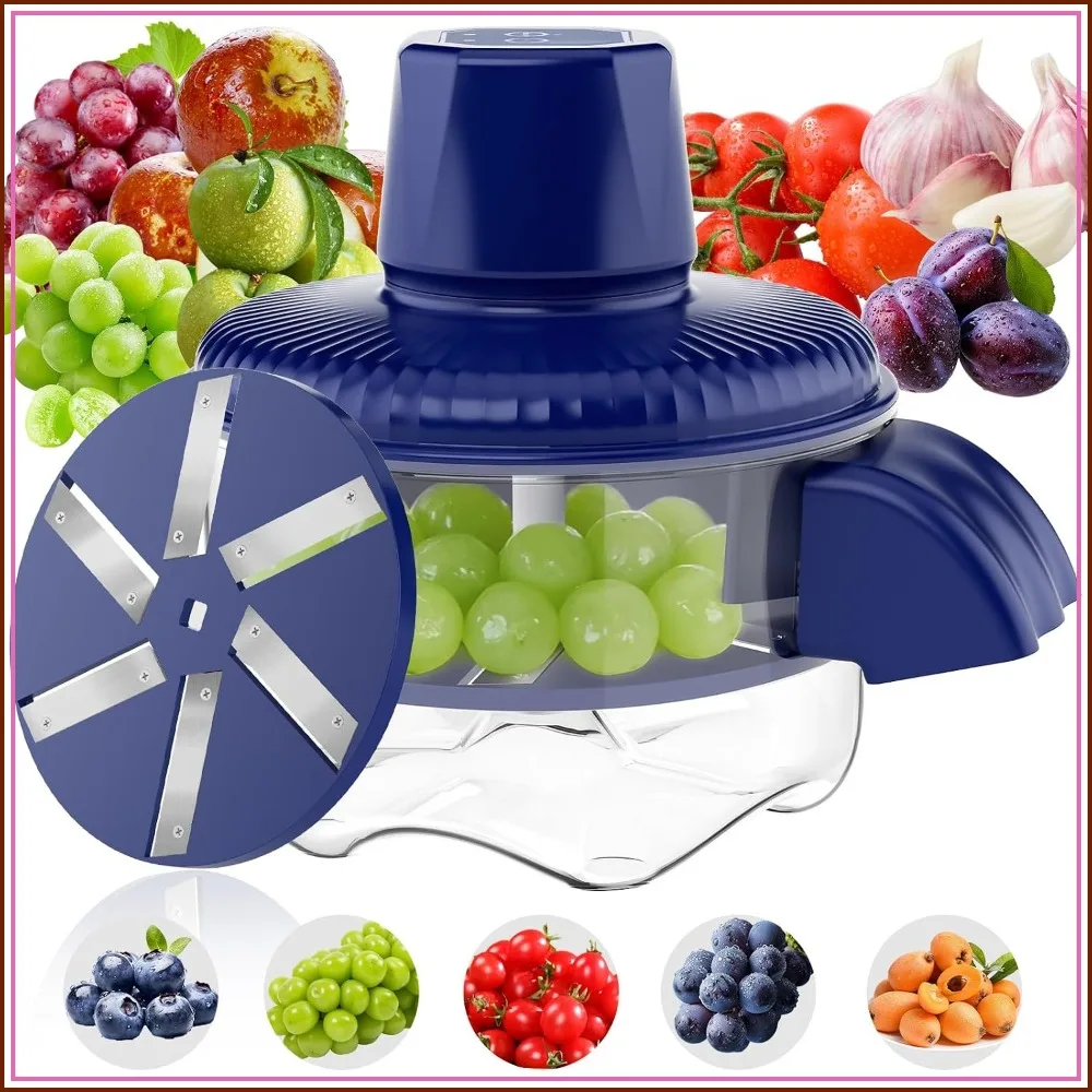 

Electric Grape Peeler, Automatic Garlic & Cherry Tomato Peeler, Upgraded 6-Blade Cordless Fruit & Vegetable Skin Remover, Fast & Easy-Peel Kitchen Tool for Home, Camping, Picnics & Parties