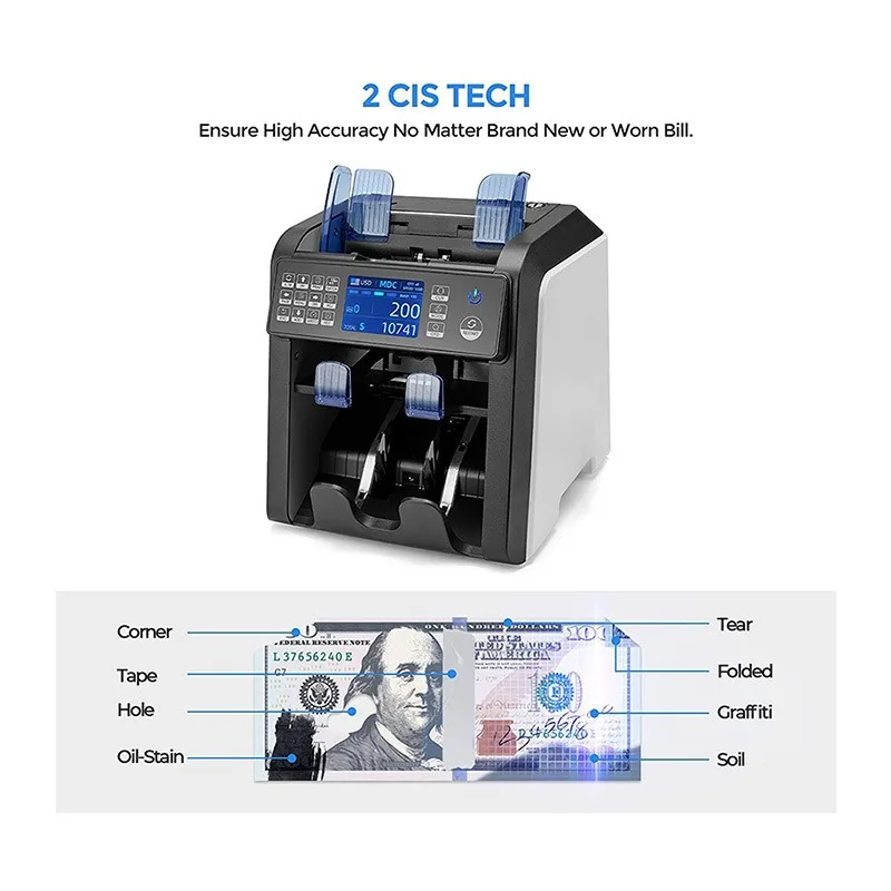 Ondersteuning multi-foreign valuta punt bankbiljetdetector CIS beeldherkenning gemengd punt totaalbedrag verticale machine