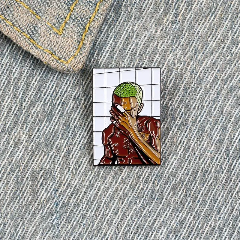 Blond Enamel Pin Custom Singer Brooches for Shirt Lapel Bag Cool Badge Music Song Jewelry Gift for Fans Friends