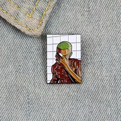 Blond Enamel Pin Custom Singer Brooches for Shirt Lapel Bag Cool Badge Music Song Jewelry Gift for Fans Friends