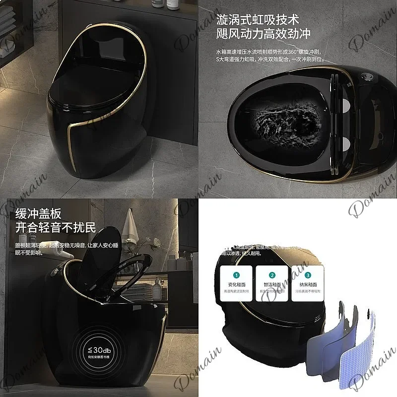 80 N New Creative Egg Shape Toilet Light Luxury Grey Ceramic Siphon Small Space Floor Mounted