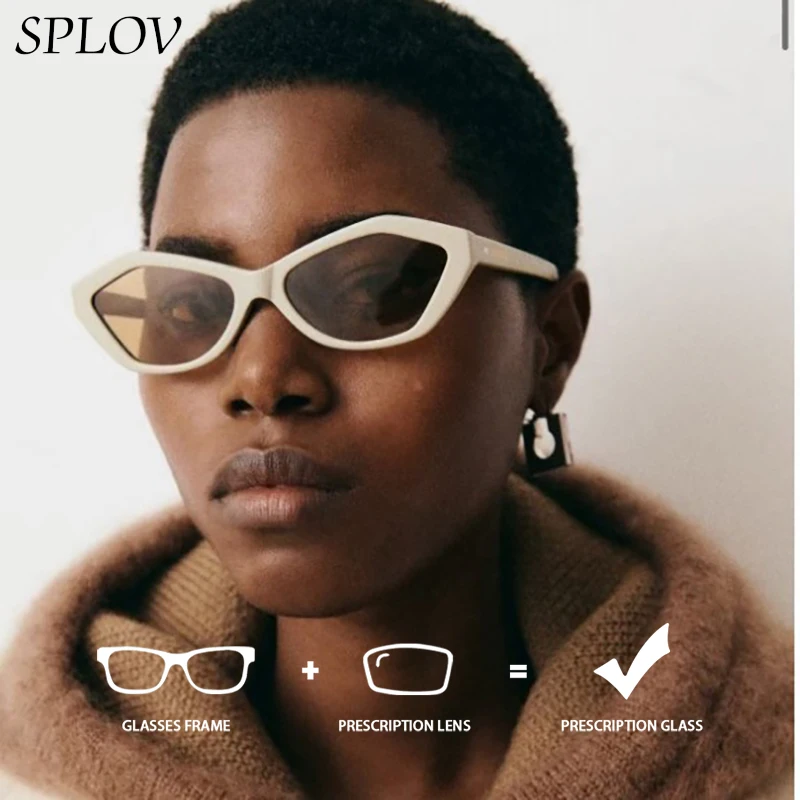 SPLOV Cat Eye Frame Prescription Sunglasses for Women Fashion Customization Polarized Progressive Street Photography Sunglasses