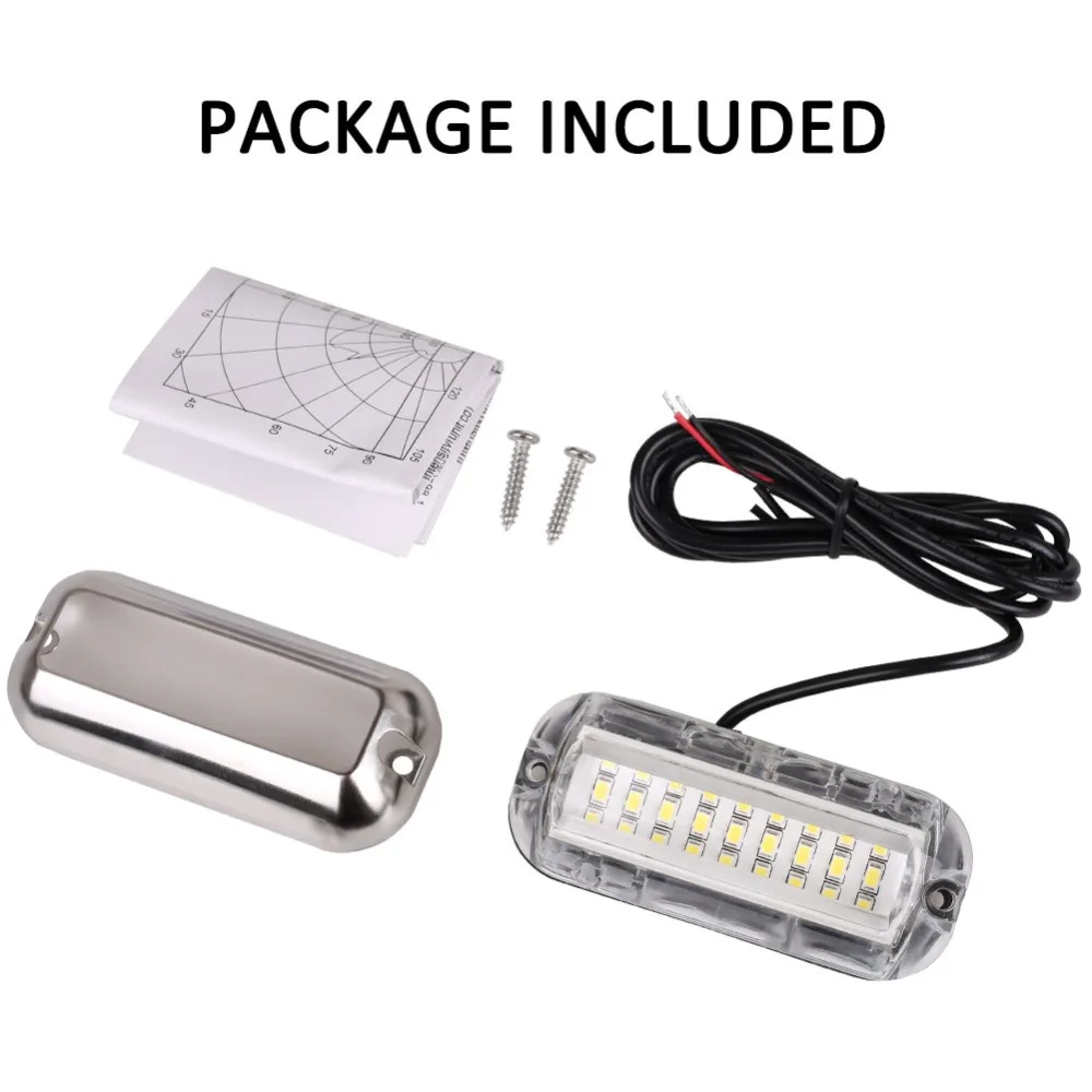 2PCS 27LED Blau/Weiß/Rot Edelstahl Wasserdichte Lichter Unterwasser Ponton Für Marine Boot Heck & Blau licht Segeln Lampe 50W – Detail 12