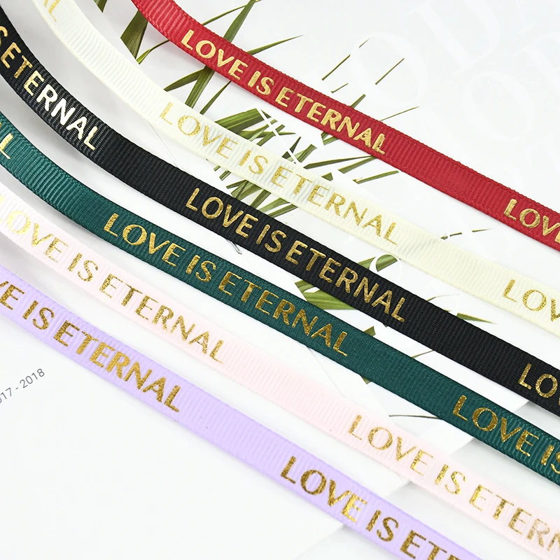 40Yard 10/25mm LOVE IS ETERNAL Printed Polyester Ribbon for Valentine Day Gift Packaging Wedding Handmade DIY Material Bow Craft