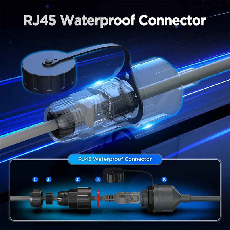 Beliebt für Starlink Gen 3 / Starlink Mini Ethernet Adapter RJ45, einfache Installation, wasserdichtes Starlink-Kabel, RJ45-Buchsen