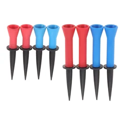 2 Pcs Golf Tees Plastic Golf Tees with Rubber Cushion Top 58mm/76mm Red Blue Golf Practicing Supplies for Golfer