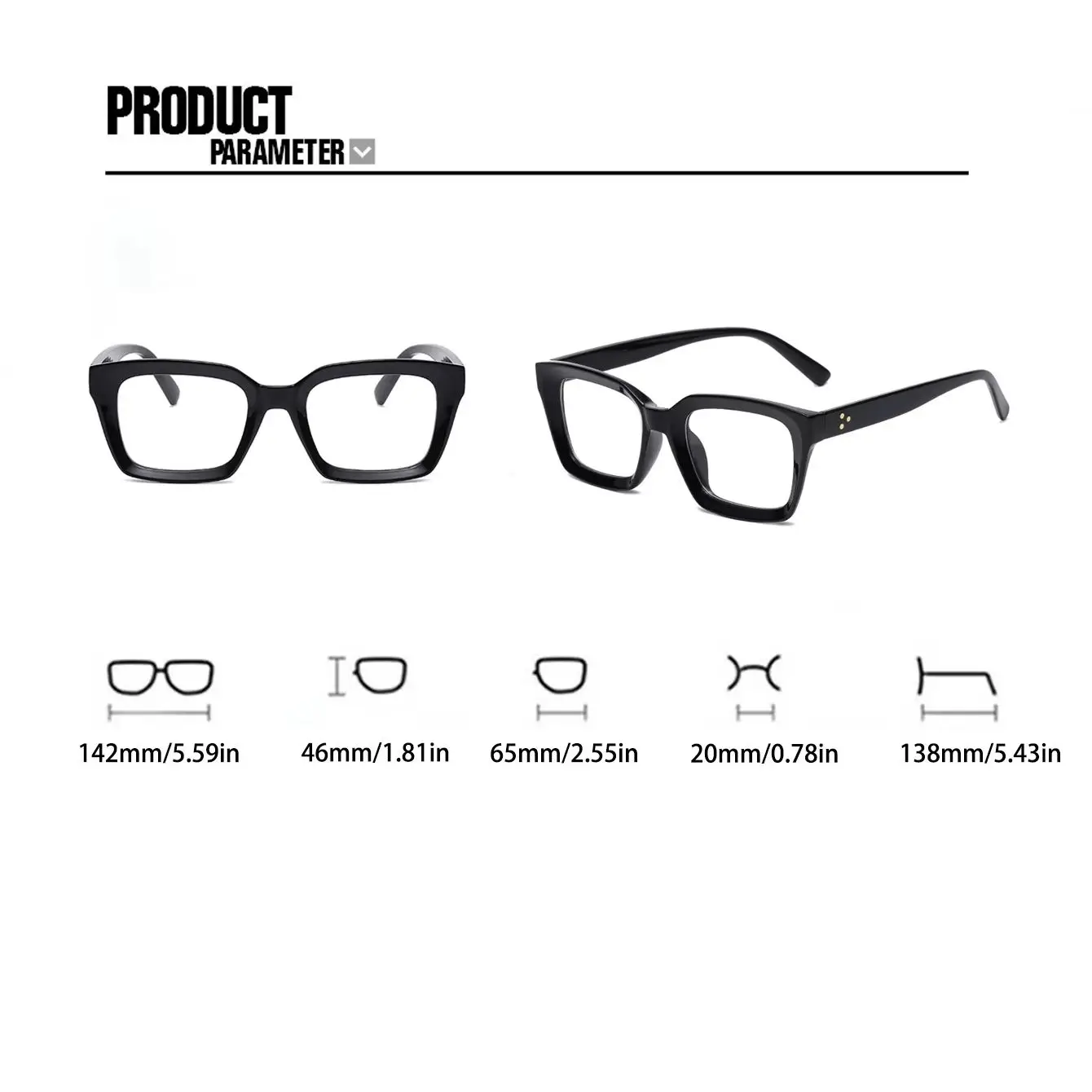 2/3 PCS Women\'s Square Frame Transparent Glasses fashion Sunglasses Daily Holiday Decoration Glasses