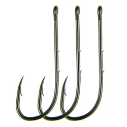 50 pz amo da pesca con gambo lungo 1 #-12 # ami da pesca in acciaio ad alto tenore di carbonio affilato spinato Offset stretto gancio per esche amo da pesca
