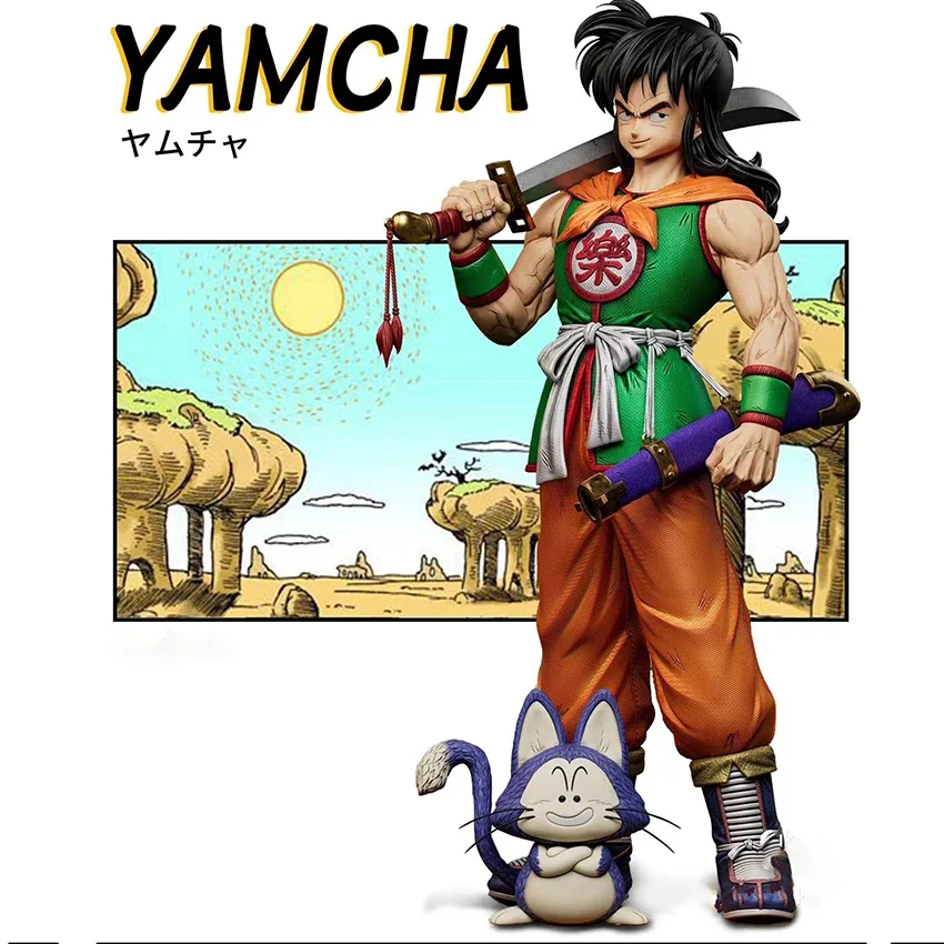 25cm Dragon Ball Postać z anime Yamcha Stojąca trzymająca nóż PVC Kolekcja figurek akcji Decorati Figurka Model Ozdoby