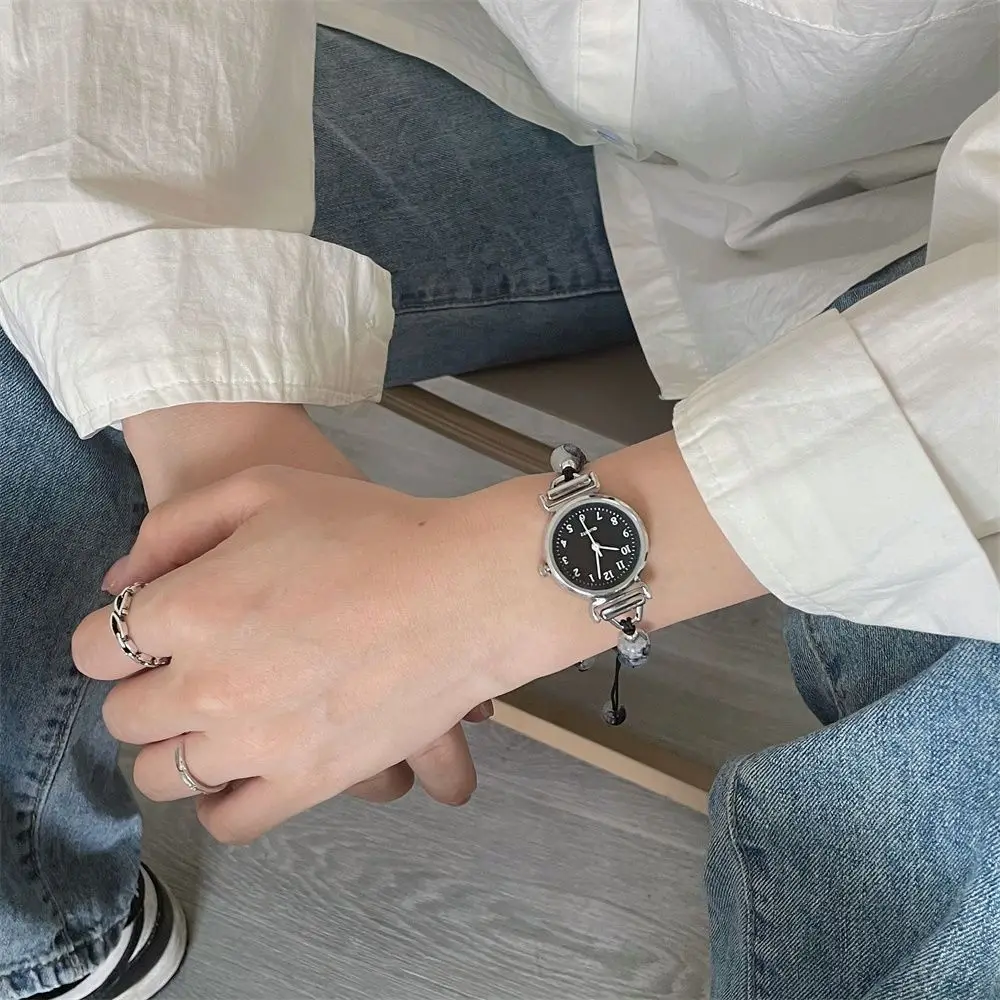 Orologio da polso con perline alla moda, cinturino regolabile, orologio a catena con ciondolo, orologio al quarzo, da donna e ragazza