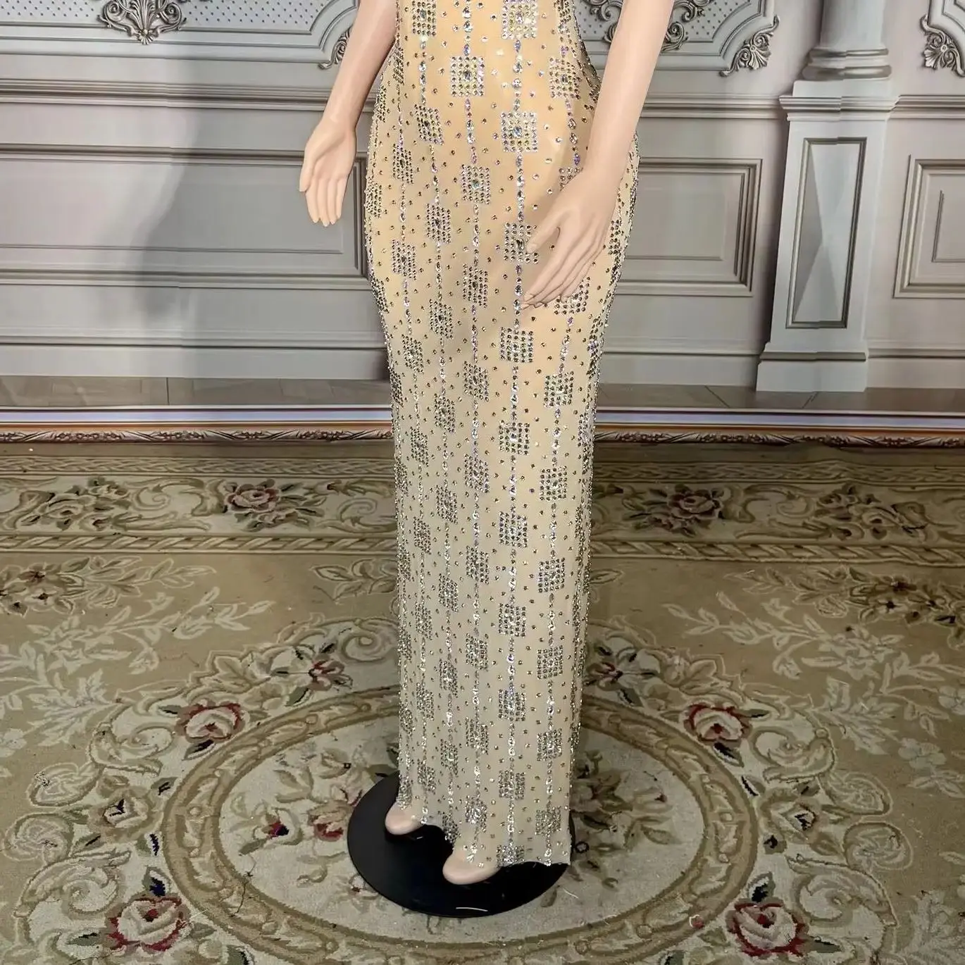 ZD mode robe de luxe pour les femmes robes de soirée pour les femmes robe longue robes de soirée en cristal