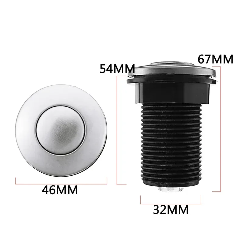 1Pcs for Garbage Disposal Sink Top Air Actived Switch 32mm / 1.26inch Pool Pump Pneumatic Air button Switch