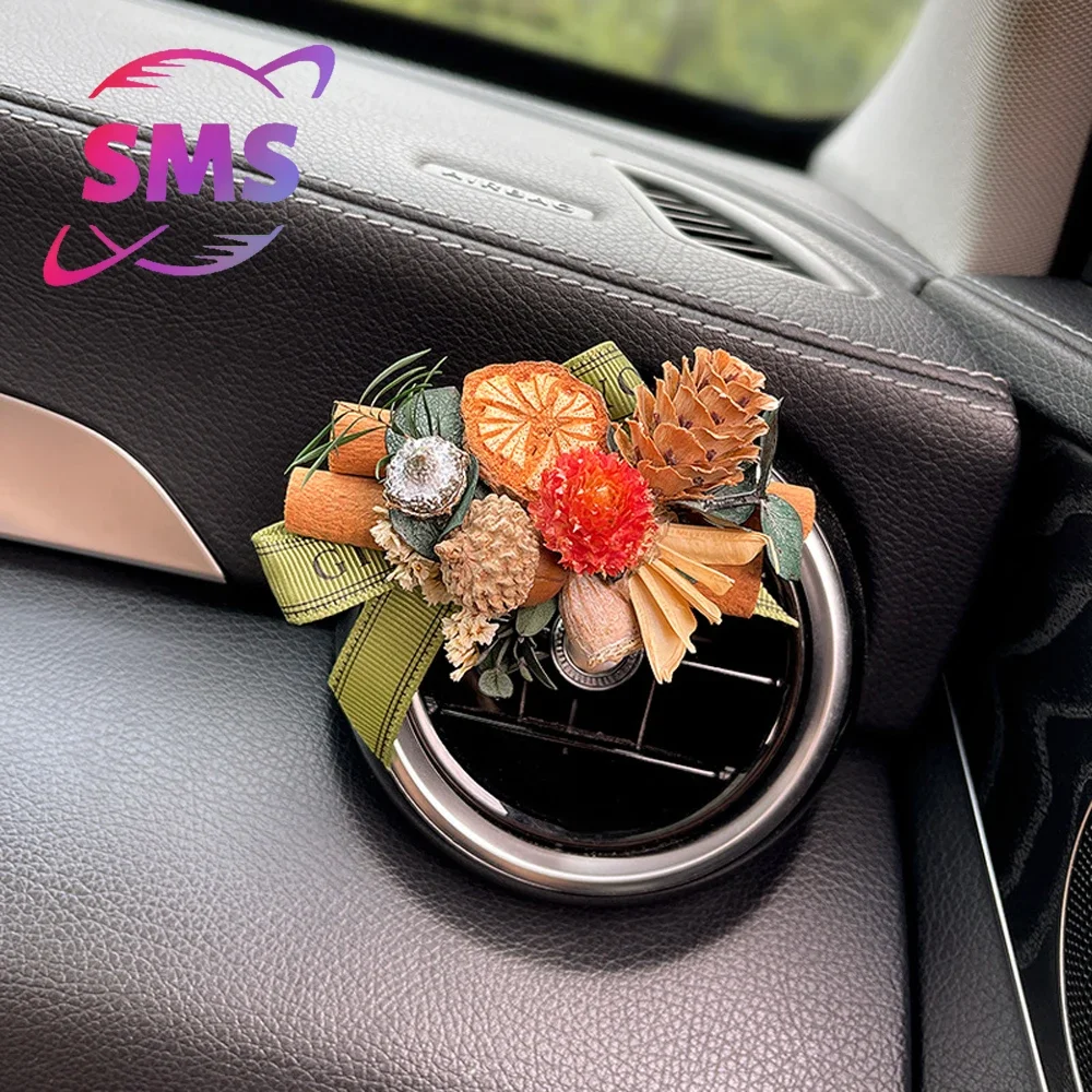 

creative handmade plant dried flowers aromatherapy, Car diffuser perfume, car air outlet decoration, high-end girl gift