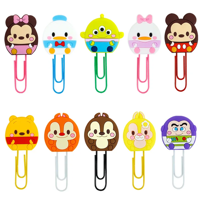 Disney Cartoon Mickey Minnie Mouse Friends Donald Daisy Duck Style Clip Bookmark High Quality Metal Students  Bookmark