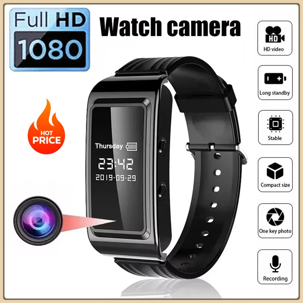 فيديو صغير مسجل صوت ساعة كاميرا 1080P DV DVR المهنية سوار رقمي الإملاء الصوت مايكرو صغير لأمن المنزل #1