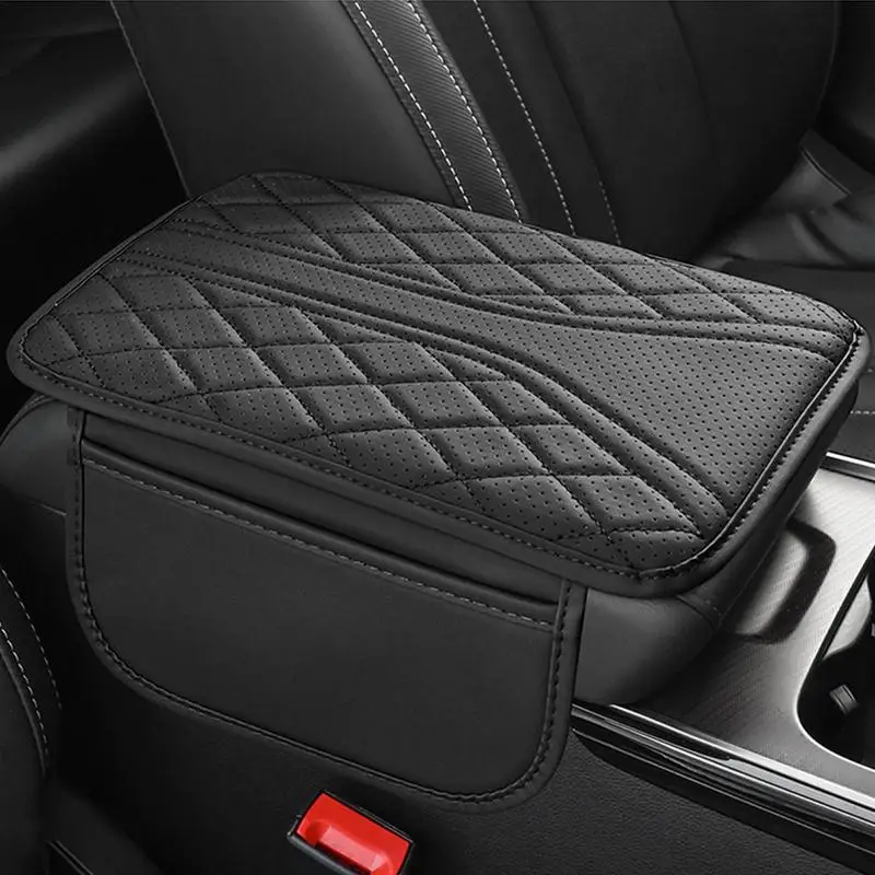 Car Armrest Seat Box Pad Car Armrest Pad With Phone Holder Storage Bag Car Armrest Box Cushion Car Armrest Box Heightening Pad