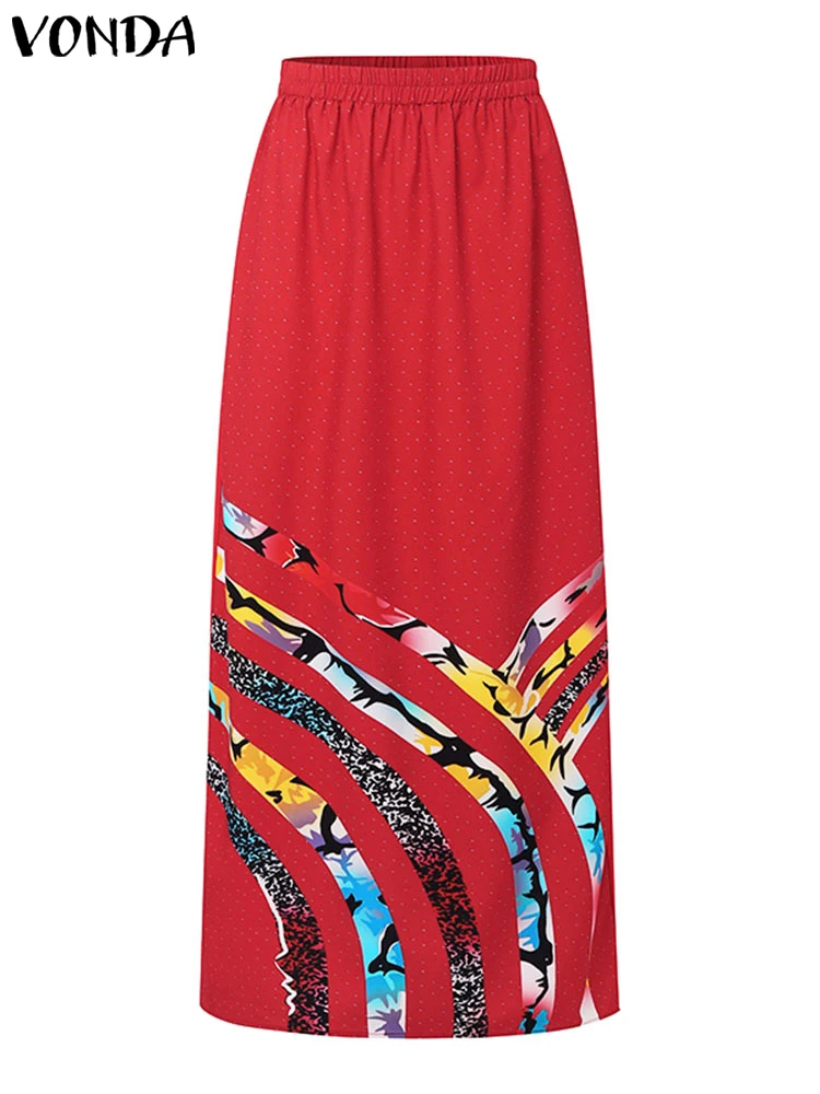 VONDA 2024 Women Sets 2Pcs Irregular 3/4 Flare Sleeve Vintage Ethnic Style Floral Printed Blouse And A Line Long Skirt Set Suits image 5
