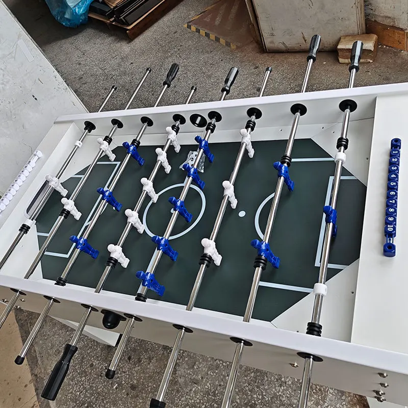 1.4m Classic White Foosball Table Outdoor, 55 Inch Weatherproof Table Soccer, All Weather Patio Garden Game for Adults