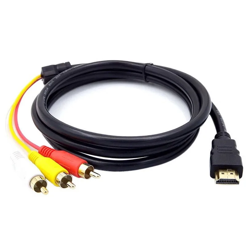 HDMI to 3RCA set-top box adapter cable wiring, high-definition HDMI to Three Lotus video connection cable, 1.5 meters