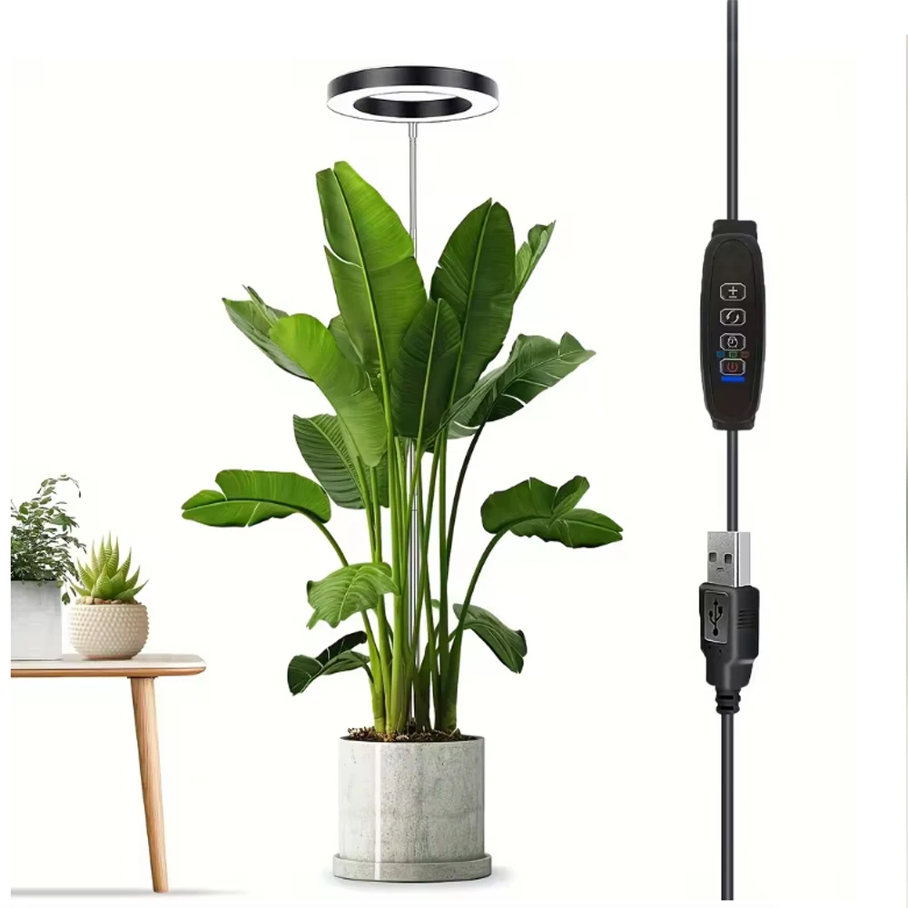 

LED Grow Light Ring Full Spectrum Plug In Ground USB For Height Adjustable Indoor Balcony Greenhouse Grow Plant Light Grow Light