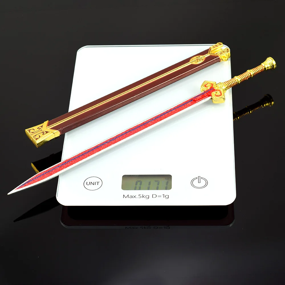 30CM Chinesische Alte Kalte Waffe Berühmte Lange Rote Schwert Voll Metall Handwerk Modell Sammeln Schreibtisch Ornamente Cosplay Schwerter Spielzeug