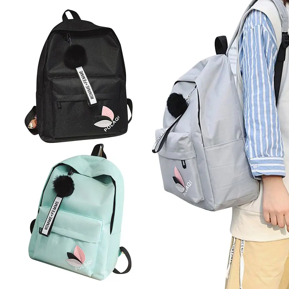 Student Portable Shoulder Bag Knapsack Student Schoolbag Printed Leaves Backpack Rucksack