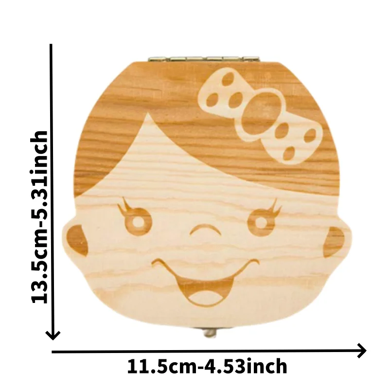 صندوق تخزين شعر الطفل وأسنان الأطفال، صندوق تخزين تذكاري لأسنان الأطفال الخشبية، مجموعة أسنان الأطفال وشعر الجنين B