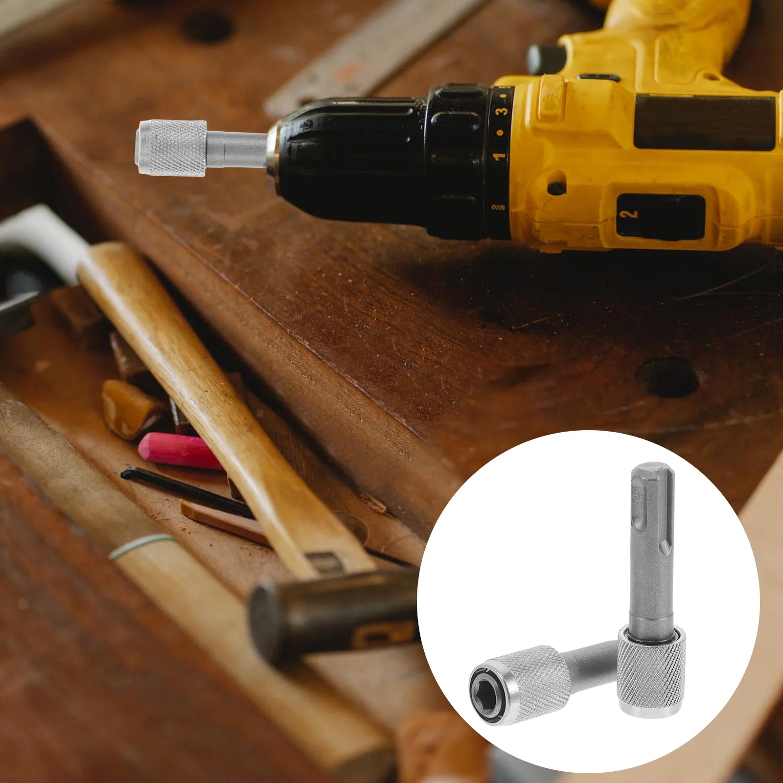 

2pcs Electric Hammer Adapter Durable 6.35Mm Adjustable Telescopic Converter Portable Drill Bit Extender Compatible With Socket