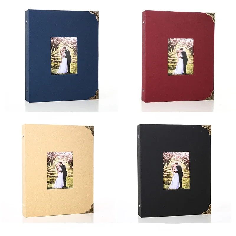 Window Photo Album Loose Leaf Album DIY Loose Leaf Handmade Stamp Album for Family Photo  Storage 350g Black Cardboard