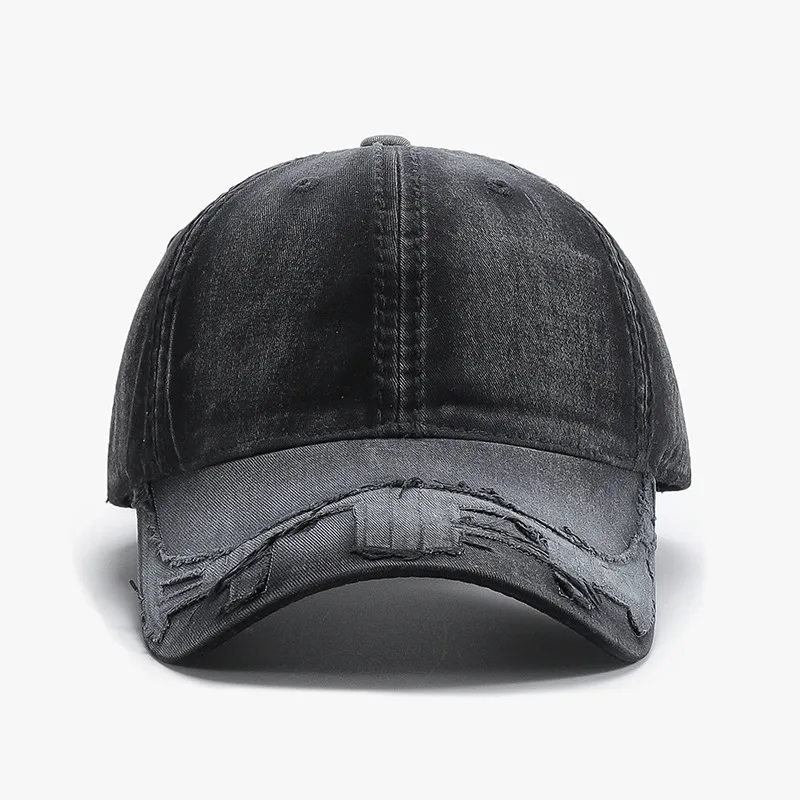 New American Washed Old Baseball Hat for Men and Women, Wide Brim, Big Face, Small Peaked Cap for Men and Women, Versatile Trend