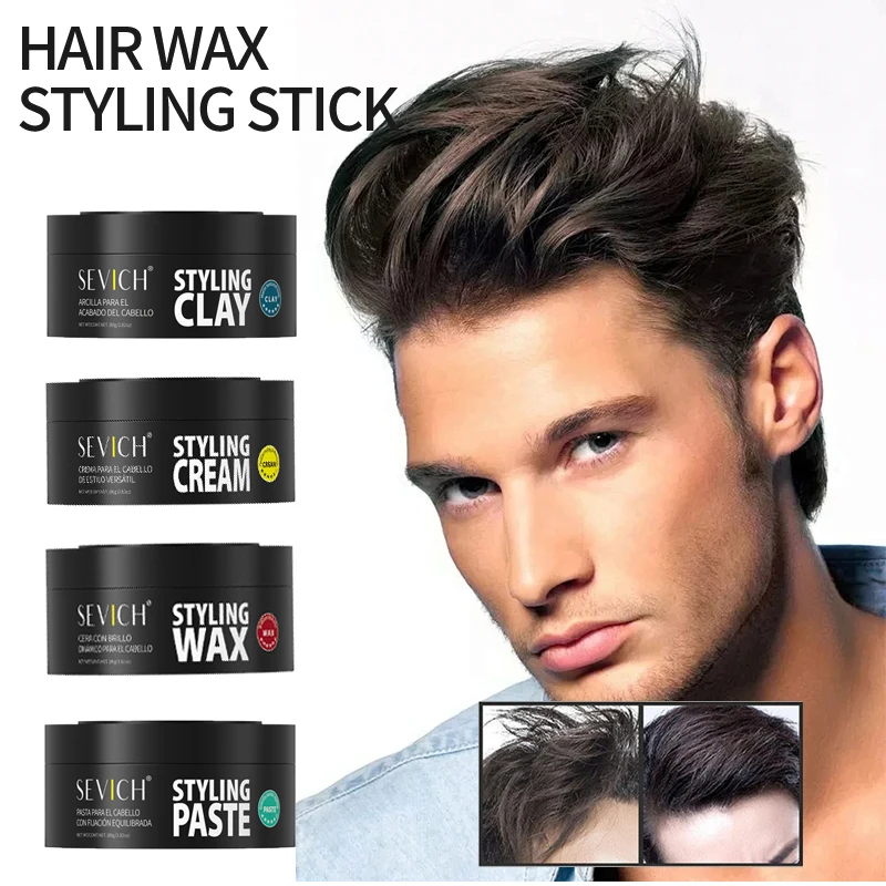 New Men Hair Clay Wax Natural Strong Hold Modeling Hair Stying Wax Hairstyle Finish Salon Hair Cream Refreshing Hair Mud 80g