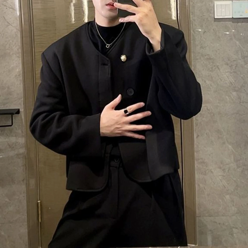 Mens Jackets British Style Casual Suit Jackets Streetwear Fashion Elegant Versatile Trendy Long Sleeve Tops Men'S Clothing 2024