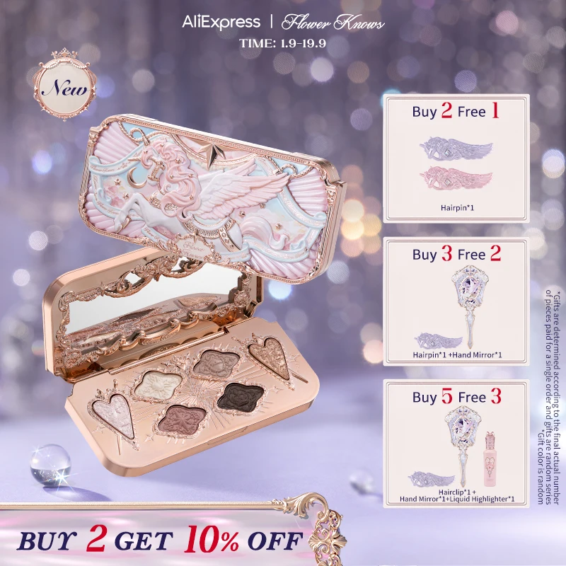 [NEW]Flower Knows Knight Unicorn Collection 6-Color Satin Makeup Palette