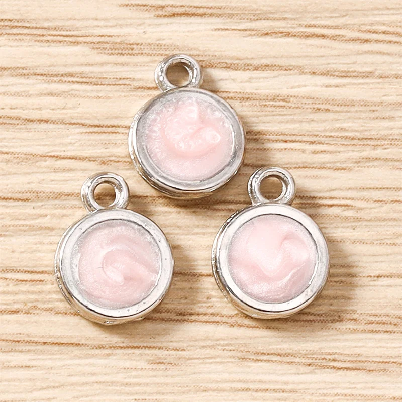 Tusember 20 Stück 8mm Emaille bunte Geburtsstein-Anhänger, flache runde Charms-Anhänger für DIY-Schmuckherstellung, Halskette, Armband, Basteln – Detail 15