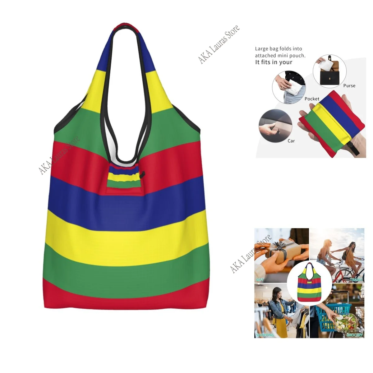 

Сумка на плечо с флагом Мовриуса, женская сумка-тоут, многоразовая большая сумка