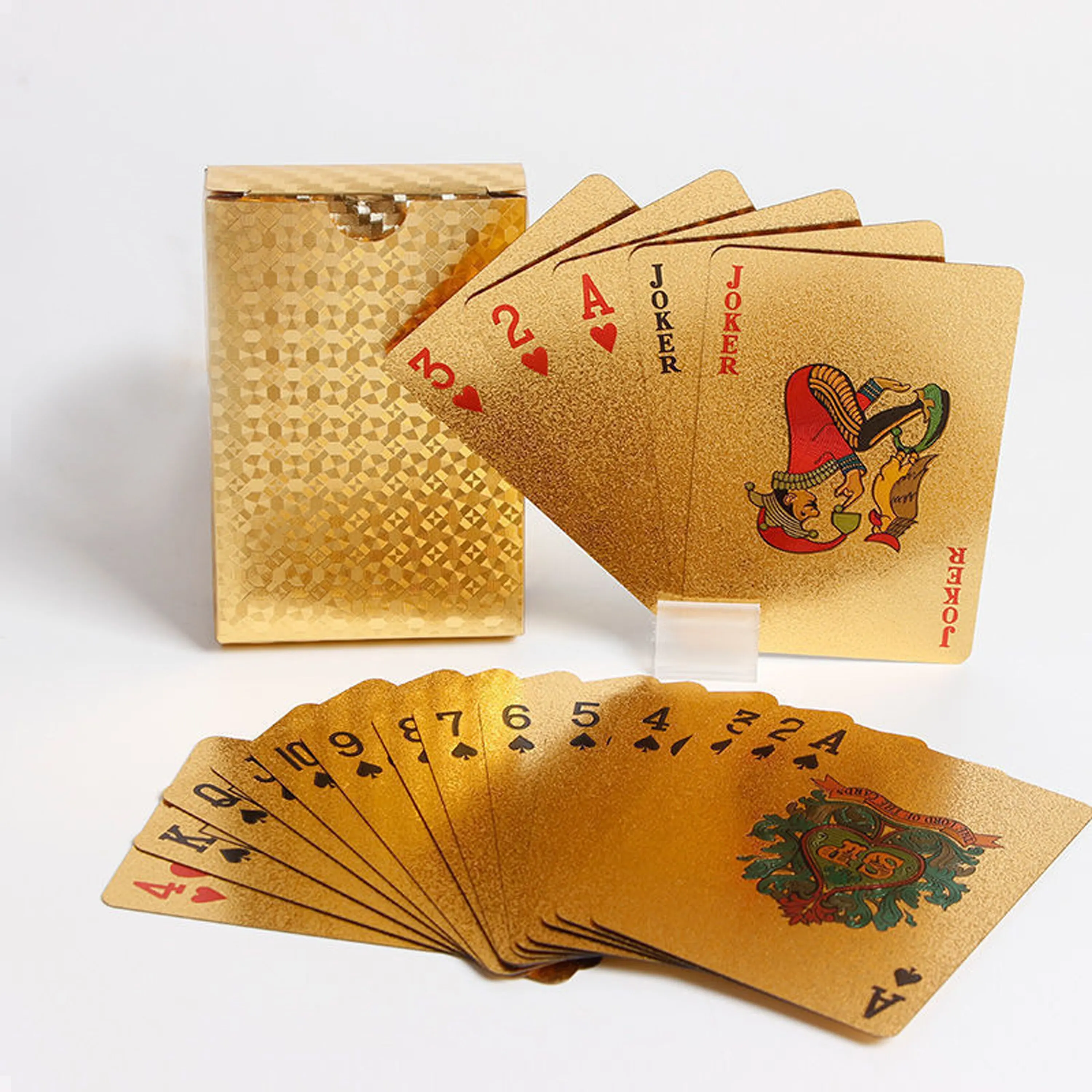 24K Gold Foil Playing Card Tuhao Gold Waterproof PET/PVC Plastic Texas Checker