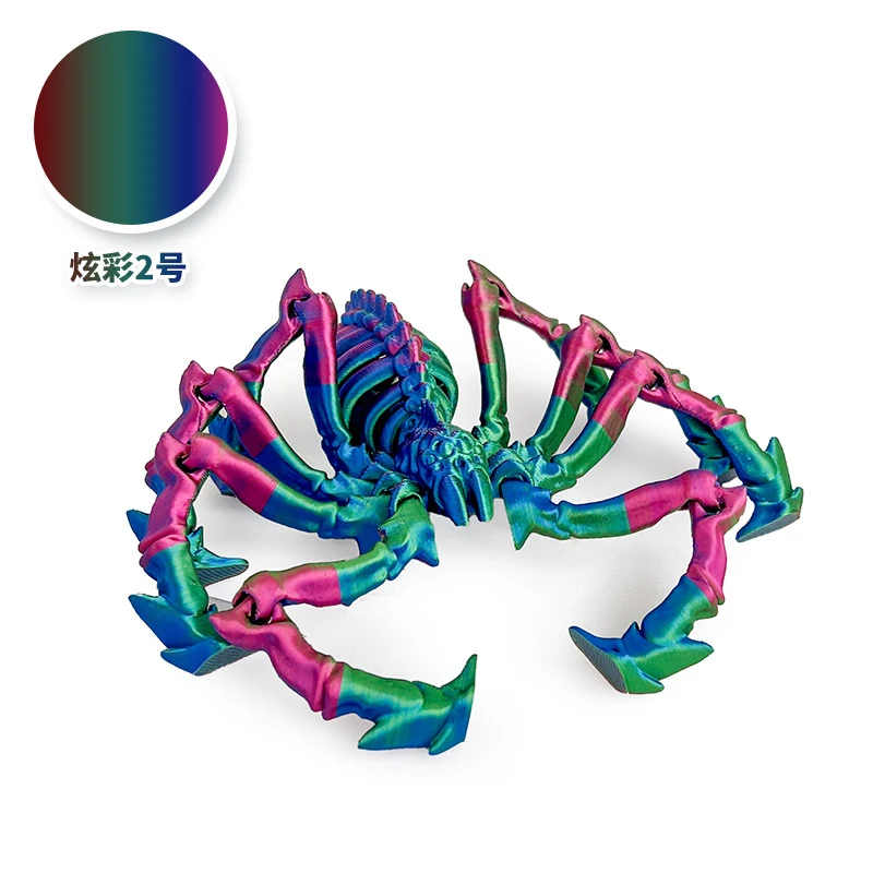 3D Printed Spider Simulation Toy Elasticity Contracted Movable Joints Spider Model Desktop Decoration Ornaments Gift Kids Toys
